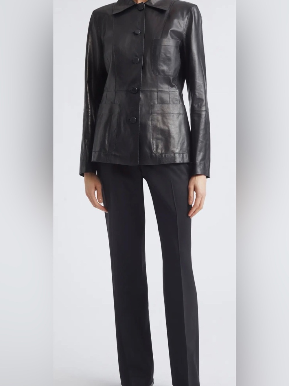 Lafayette 148 New York Black Straight-Leg Trousers Irving NWT